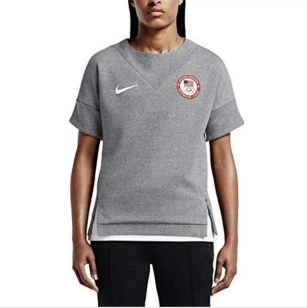 Nike US Olympic‎ Team Gray Shortsleeve Scuba Sweatshirt